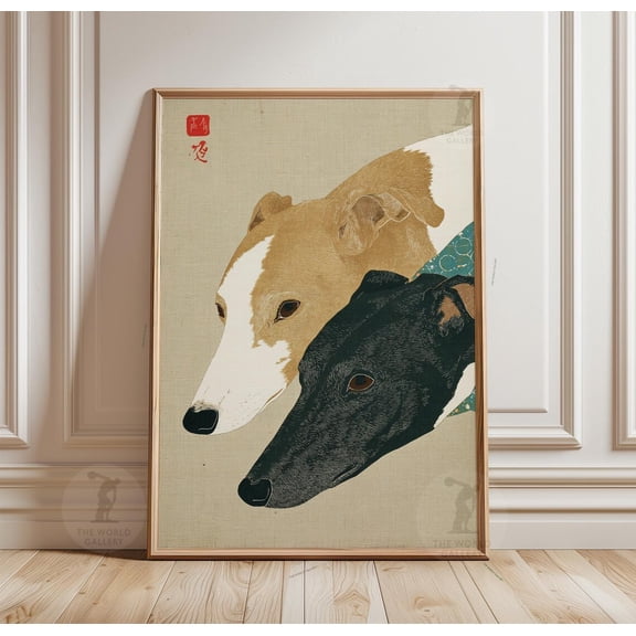 Whippet Dog Sighthound Portrait Poster Unframed Paper Print