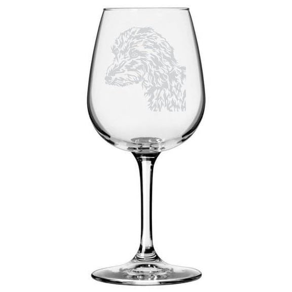Whippet Dog Themed Etched All Purpose 12.75oz Libbey Wine Glass