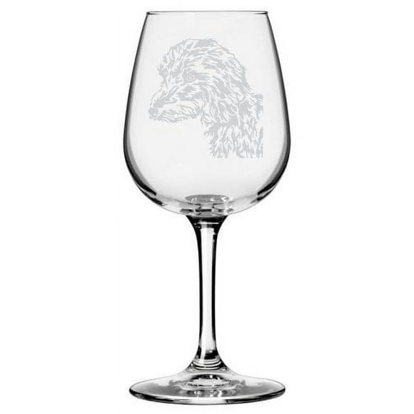 Whippet Dog Themed Etched All Purpose 12.75oz Libbey Wine Glass