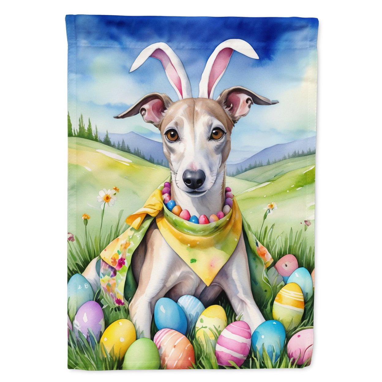 Whippet Easter Egg Hunt Garden Flag 11.25 in x 15.5 in