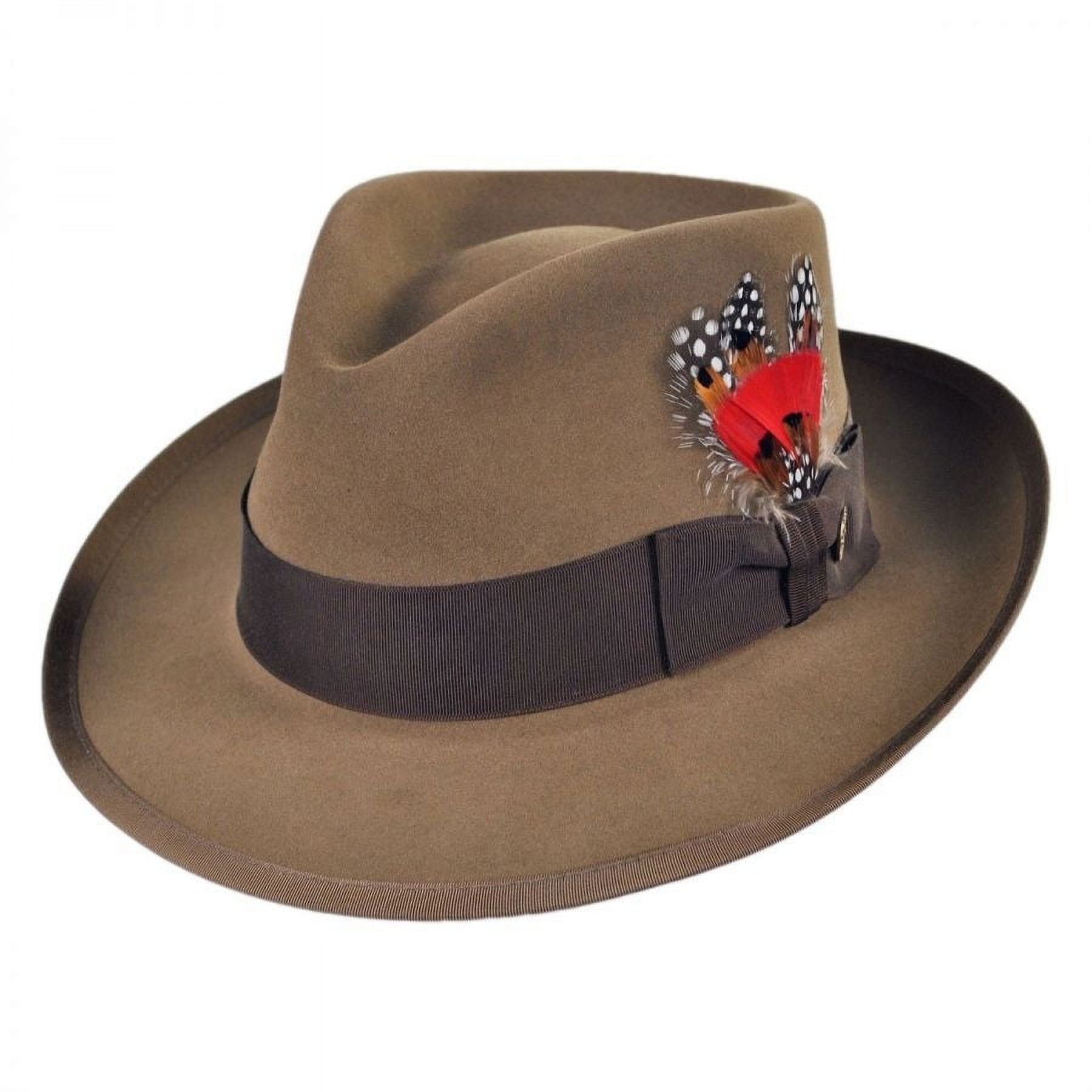Whippet Fur Felt Fedora Hat - 7 - Tawny - Walmart.com