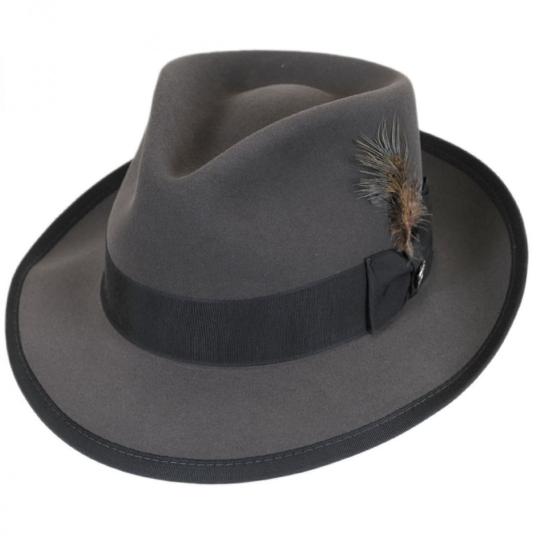 Whippet Fur Felt Fedora Hat - 8 - Caribou - Walmart.com