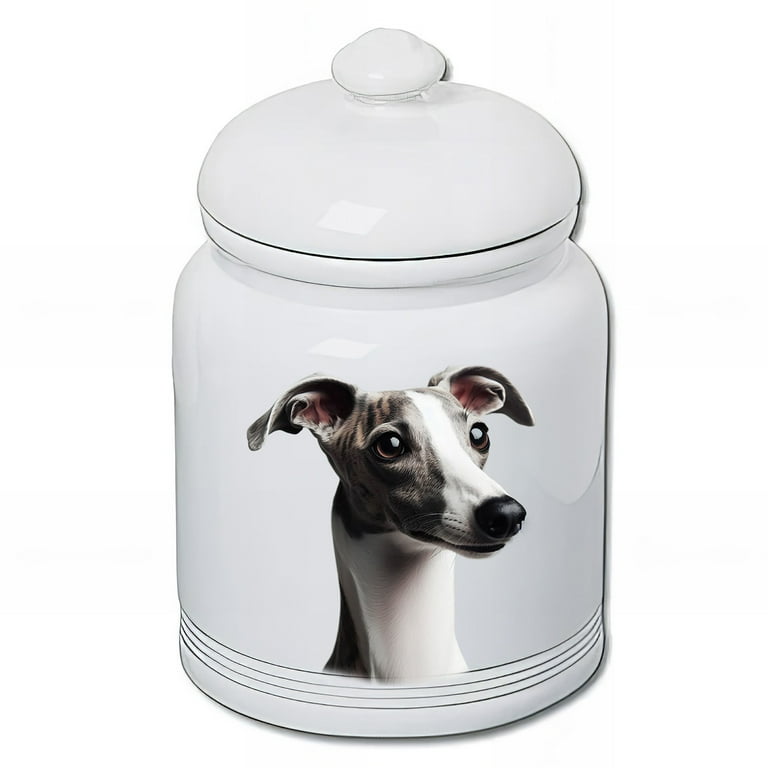 Whippet Grey White Best of Breed Dog and Cat Ceramic Treat Jar Walmart
