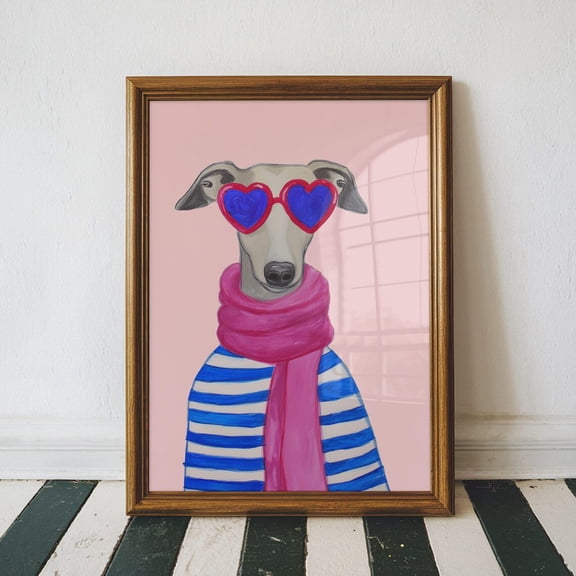 Whippet Heart Sunglasses Wall Art Home Decor