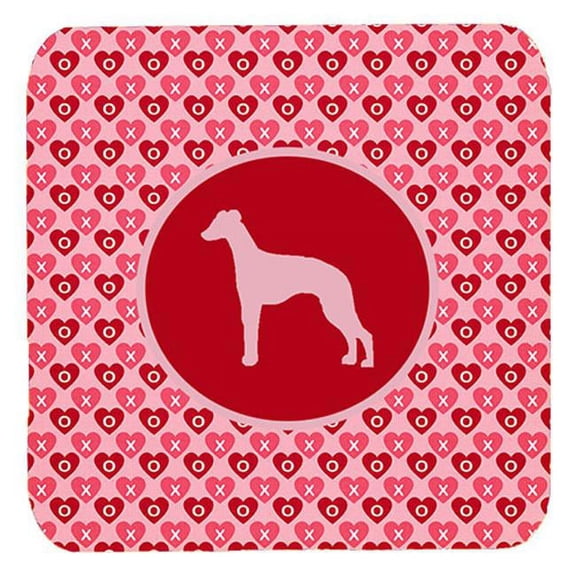 Whippet Valentine Hearts Foam Coasters - Set 4, 3.5 x 3.5 In.