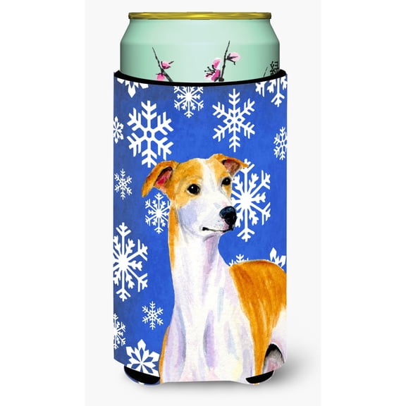 Whippet Winter Snowflakes Holiday Tall Boy Hugger