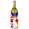 thumbnail image 1 of Whippet with English Union Jack British Flag Wine Bottle Hugger, 1 of 1