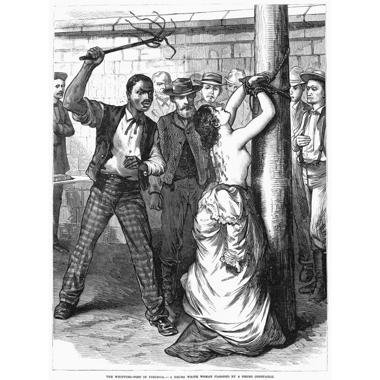 Whipping Post, 1878. /Na White Woman Being Flogged By An African American  Constable For Stealing A Pair Of Shoes In Virginia. American Newspaper  Engraving, 1878. Poster Print by Granger Collection 