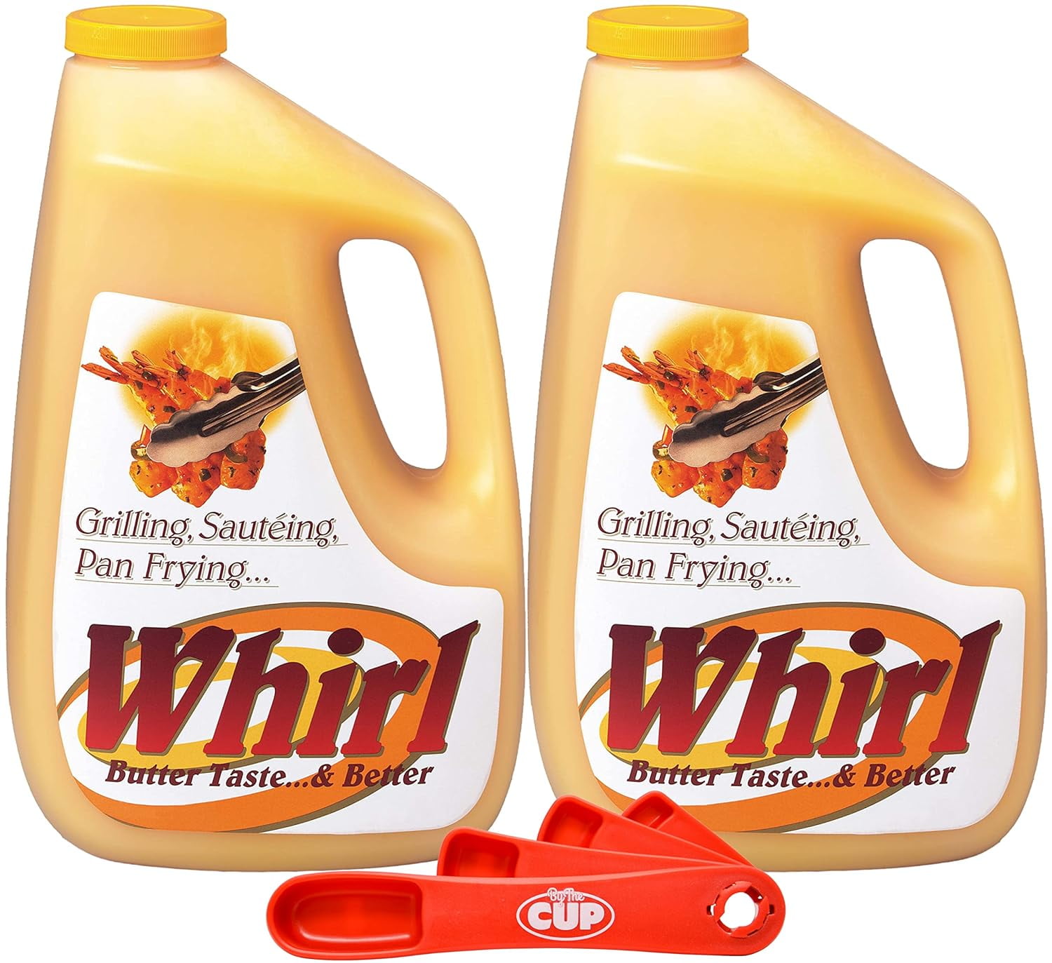 Whirl Butter Liquid Flavor Oil, 1 Gallon (Pack of 2) with Swivel Spoons