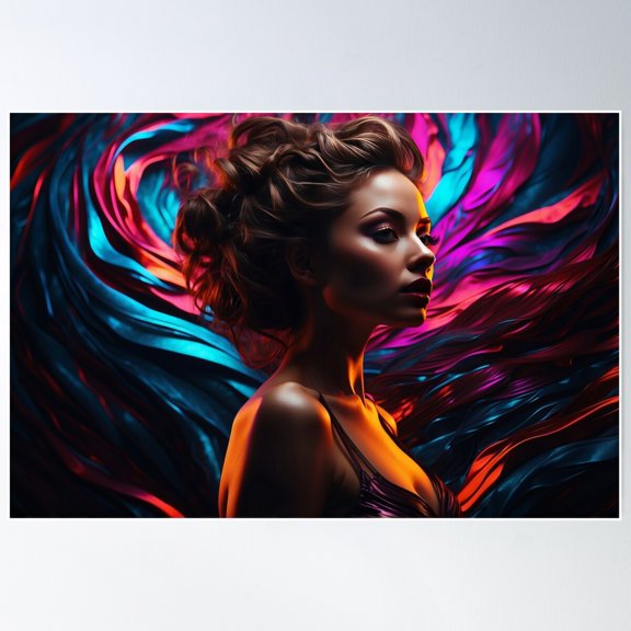 Whirl Of Warm Hues: Intricate Beauty Poster Wall Art, Modern Wall Decor For Living Room Bedroom, 8x12 UNFRAMED