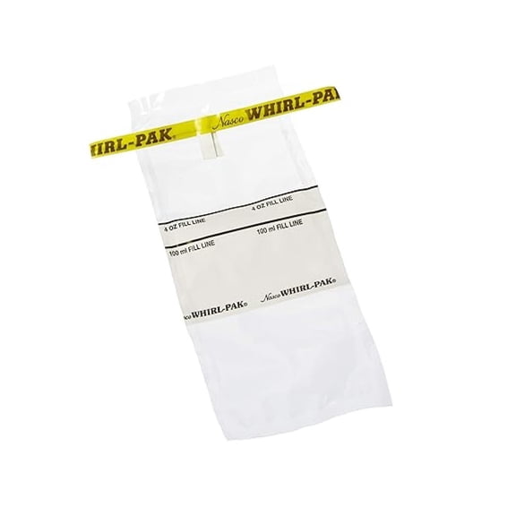 Whirl-Pak B01062WA Write-On Bags, 7.5x18.5cm, 0.057mm, 118ml (500 Count) - Sample Collection Bags, Write-On Surface, Lab Supplies