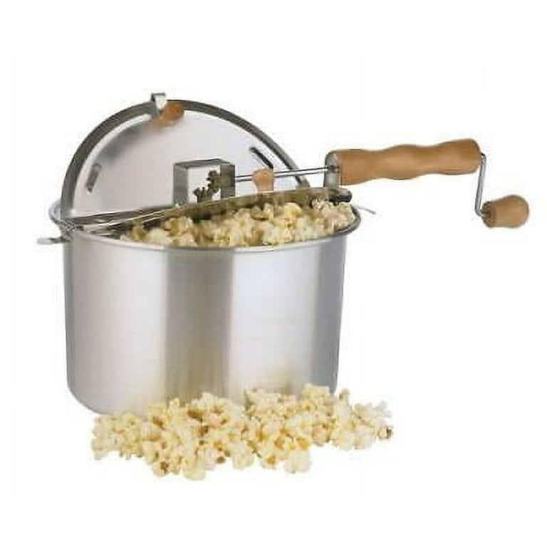  Original Whirley-Pop Popcorn Popper - Metal Gear - Silver -  With Good Time Guide: Home & Kitchen