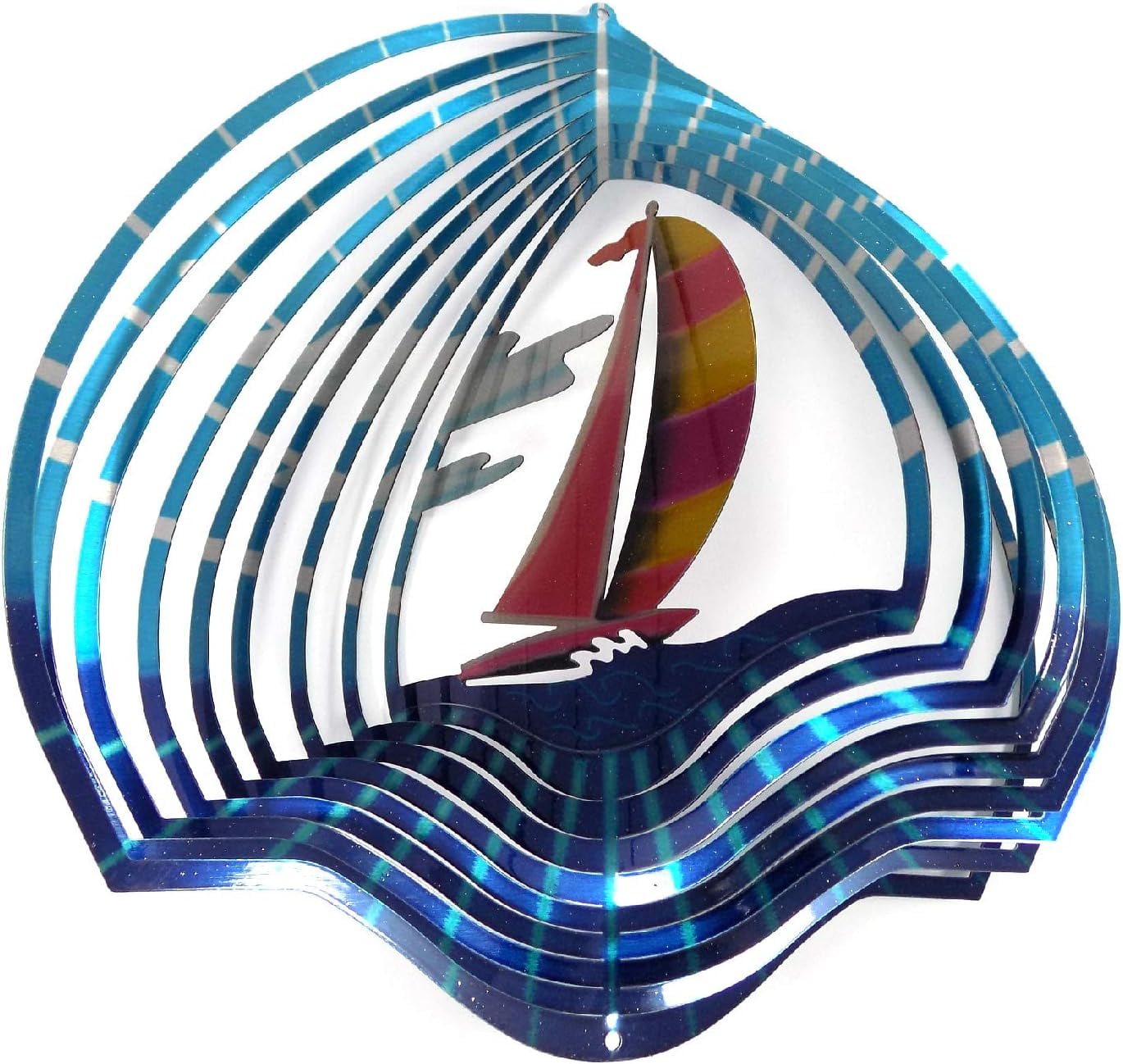 whirligig 3d wind spinner hand painted stainless steel er sailboat (12