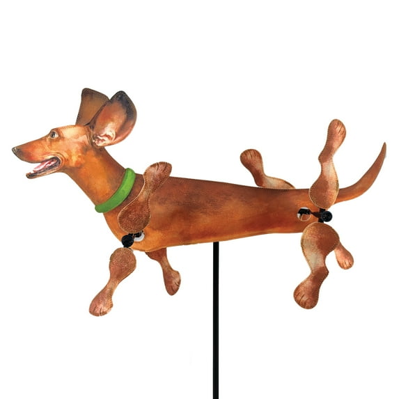 Whirligig Spinner Dachshund 28" – Adorable Dog-Themed Design, Weather-Resistant Outdoor Decor, Durable & Lightweight for Patios, Yards, and Gardens - Eye-Catching Wind Spinner