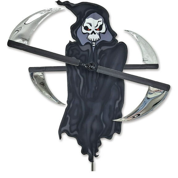 GRIM REAPER Whirligig Wind Spinner Yard Stake Halloween Dcor #21934