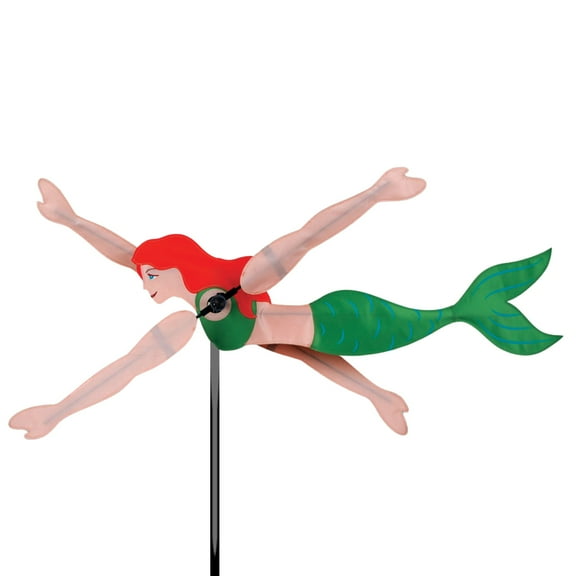 Whirligig Spinner Mermaid 29" Enchanting Ocean-Themed Design, Weather-Resistant Outdoor Decor, Durable & Lightweight for Patios, Yards, and Gardens - Eye-Catching Wind Spinner