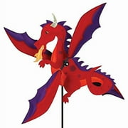 Whirligig Spinner Red Dragon 19   Mystical Fantasy-Themed Design, Weather-Resistant Outdoor Decor, Durable & Lightweight for Patios, Yards, and Gardens - Eye-Catching Wind Spinner