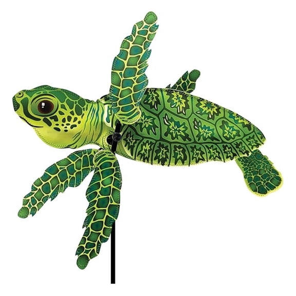 Whirligig Spinner Sea Turtle Charming Ocean-Themed Design, Weather-Resistant Outdoor Decor, Durable & Lightweight for Patios, Yards, and Gardens - Eye-Catching Wind Spinner