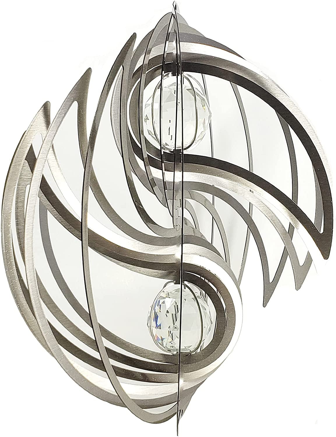 Whirligig Yin Yang 3D Wind Spinner Gazing er Stainless Steel (12 Inch