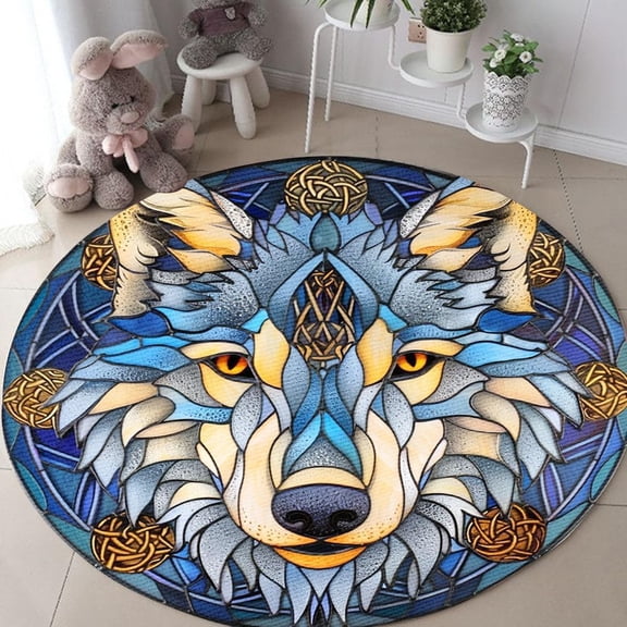 Whirling Dervish Round Area Rug, radiant mandala circle carpet for bedroom or studio, soft washable non-slip floor mat, boho spiritual statement décor for soulful homes