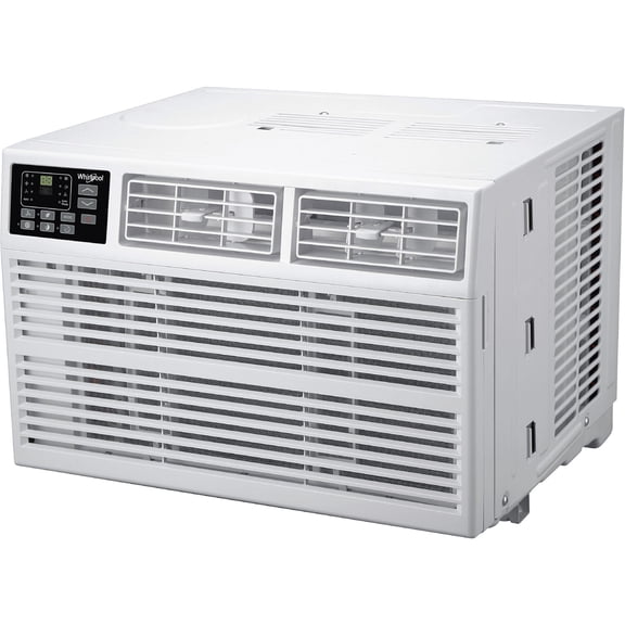 Whirlpool 12,000 BTU 230V Window Mounted Air Conditioner with Supplemental Heat, WHHW122AW