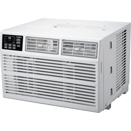 Whirlpool - 1,000 Sq. Ft. 18,000 BTU 230V Window Mounted Air Conditioner with Supplemental Heat - White