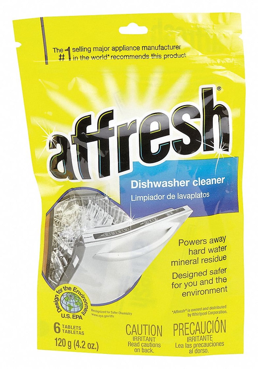 Whirlpool-1PK Whirlpool Dishwasher Machine Clnr,Tablets,Bag,6 ct W10282479 W10282479 ZO-G0075139