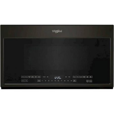 Whirlpool - 2.1 Cu. Ft. Over-the-Range Microwave with Sensor and Steam Cooking - Black stainless steel