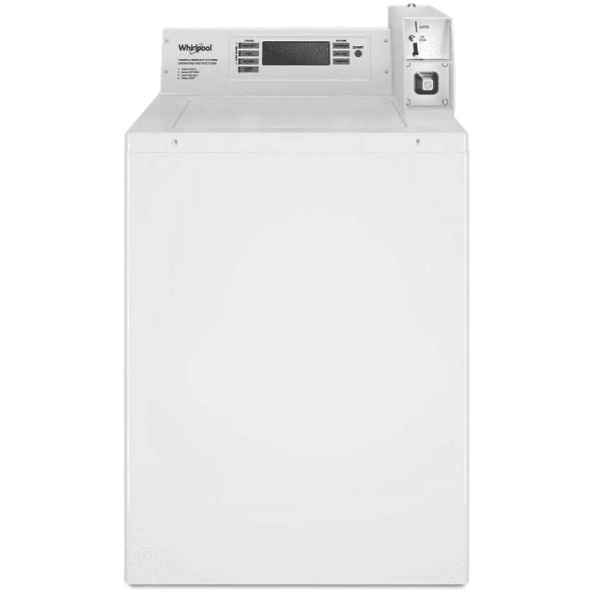 Whirlpool 27 Inch Commercial Top Load Washer with with 3.3 cu ft Capacity, Deep Water Wash System  1/2-HP Motor, Premium Bearings in White CAE2779JQ