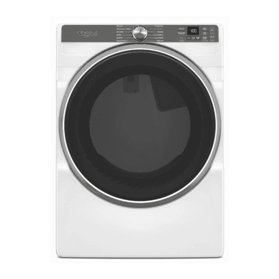 Whirlpool 27 Inch Smart Front Load Electric Dryer with 7.4 cu ft Capacity, Wrinkle Shield Option with Steam,Quick Dry Cycle ENERGY STAR in White WED6720RW