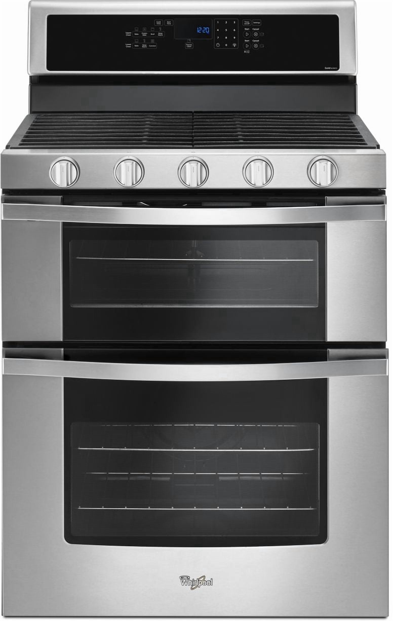 Whirlpool 30” 6.0 cu ft Gas Double Oven Range in Stainless Steel