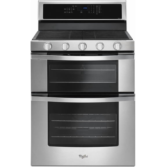 Whirlpool 30” 6.0 cu ft Gas Double Oven Range in Stainless Steel