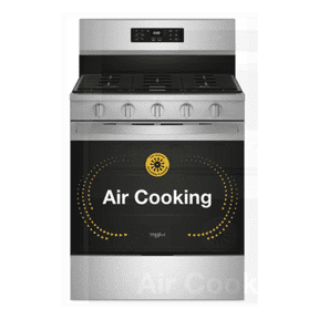 Whirlpool 30 Inch Freestanding Gas Range with 5 Sealed Burners, 5.0 cu. ft. Convection Oven, SpeedHeat in Stainless Steel WFGS5030RS