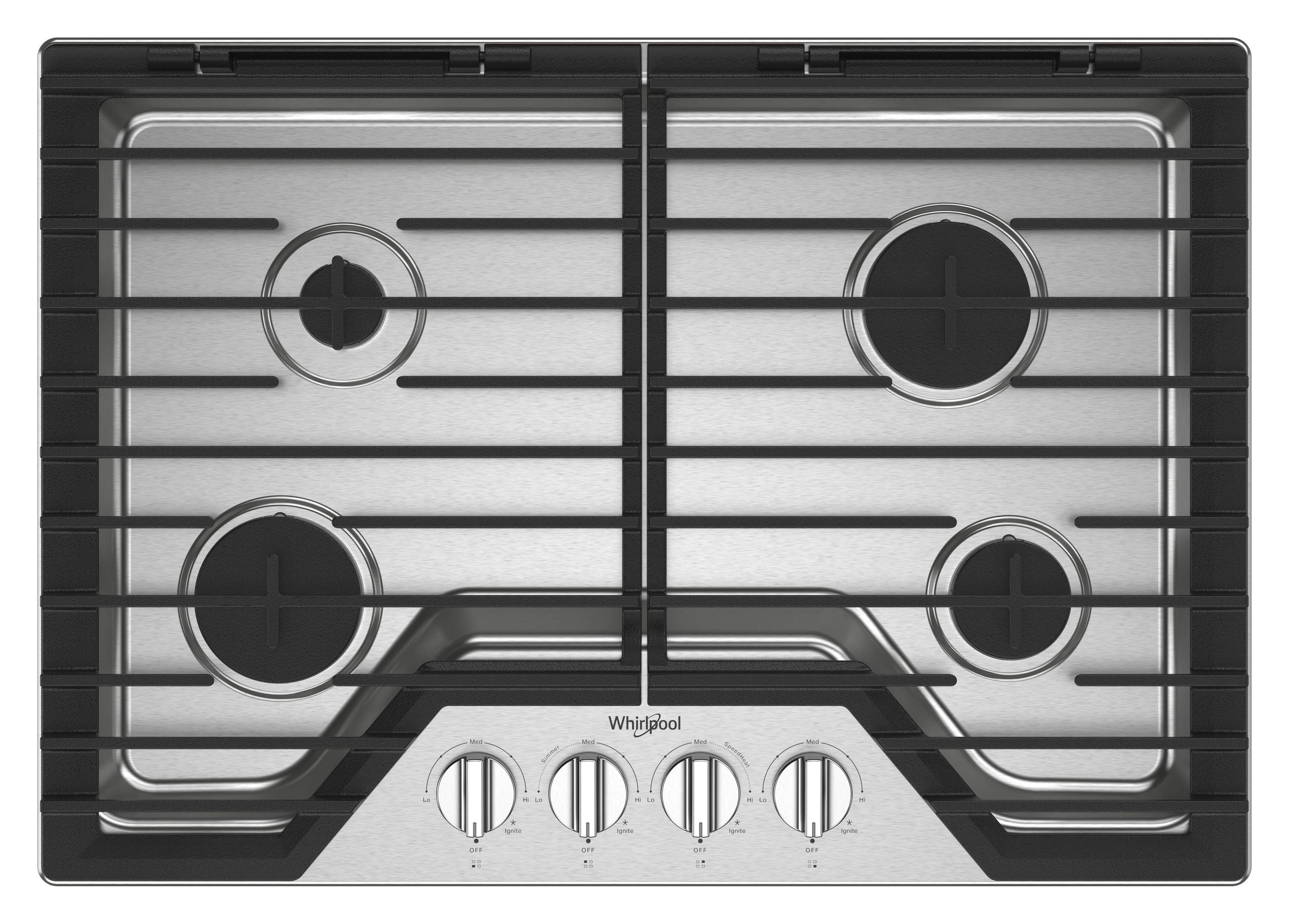 Whirlpool® 30-inch Gas Cooktop with EZ-2-Lift™ Hinged Cast-Iron Grates