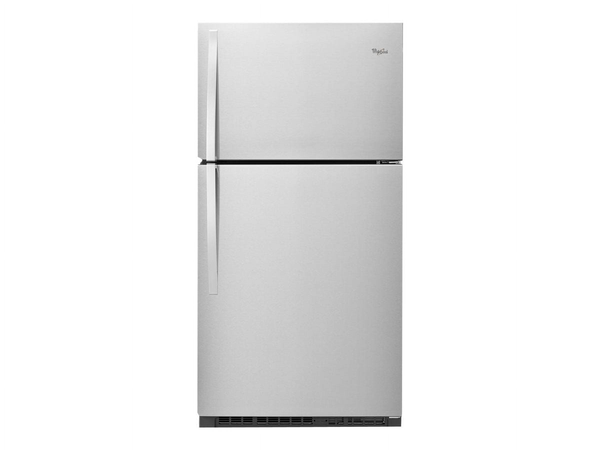 Whirlpool 33 Inches 21 cu ft Top Freezer Refrigerator in Monochromatic Stainless Steel