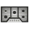 thumbnail image 1 of Whirlpool 36 Inch Gas Cooktop, 5 Burner Stainless Steel WCGK7036PS, 1 of 1