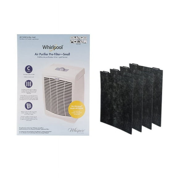 Whirlpool 8171433K Genuine Charcoal Pre-Filter 4-Pack, Air Purifier Charcoal Small Replacement Filter