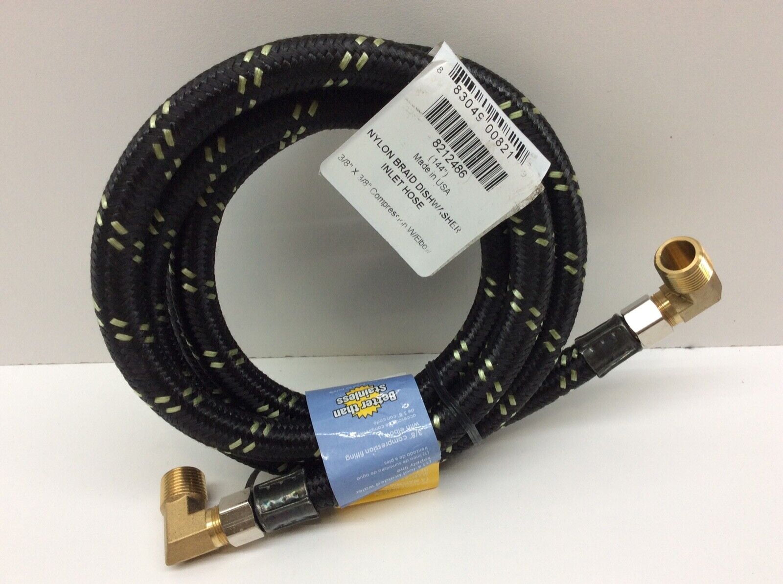 Whirlpool 8212486 Dishwasher Hose 6ft Water Supply Line 3/8”