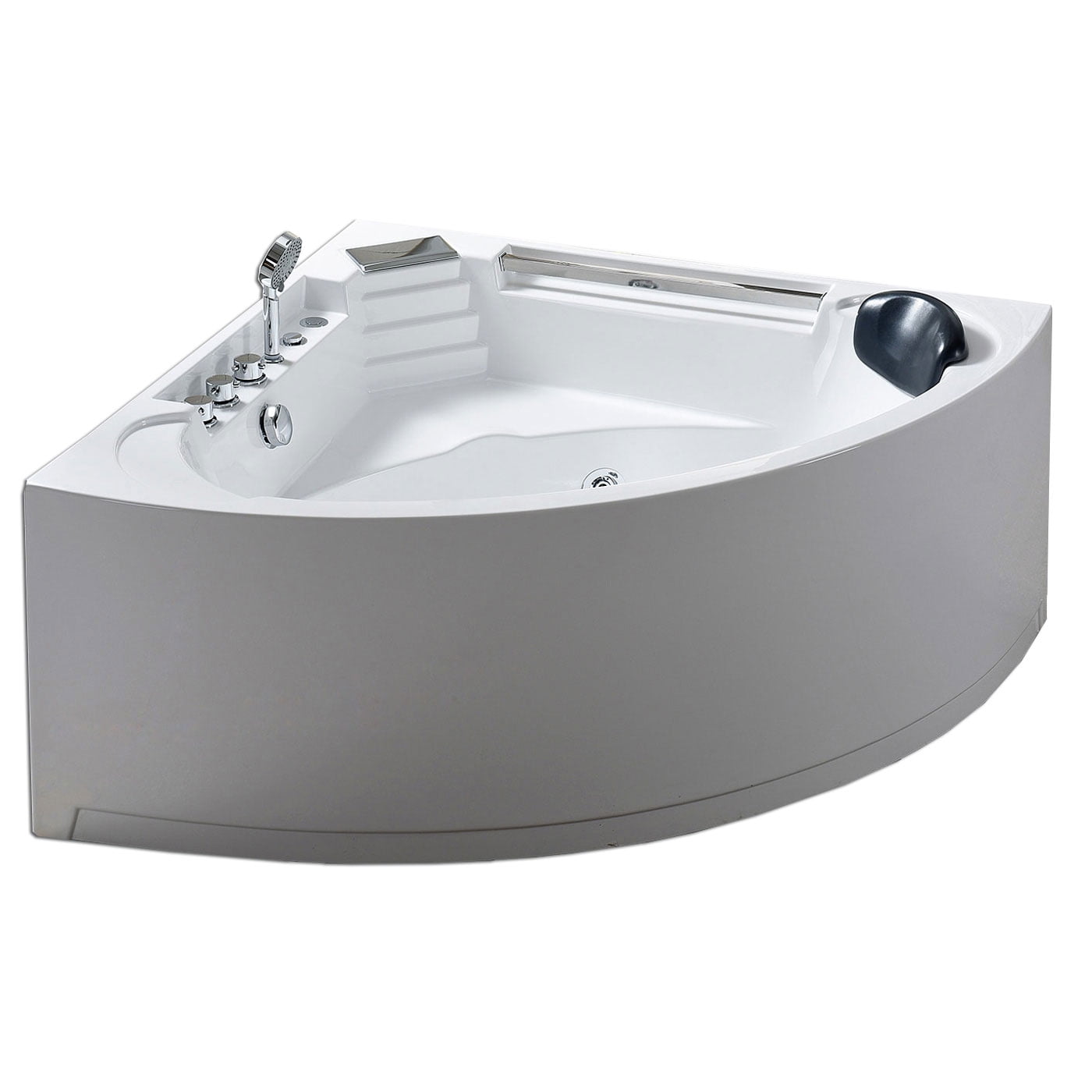Daisy 53 in. Acrylic Drain Center Corner Alcove Whirlpool Bathtub in White Daisy 53 in. Acrylic Drain Center Corner Alcove Whirlpool Bathtub in White