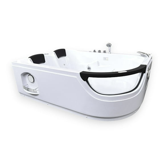 Whirlpool Bathtub white 71 X 47 with Heater and double pump Luna