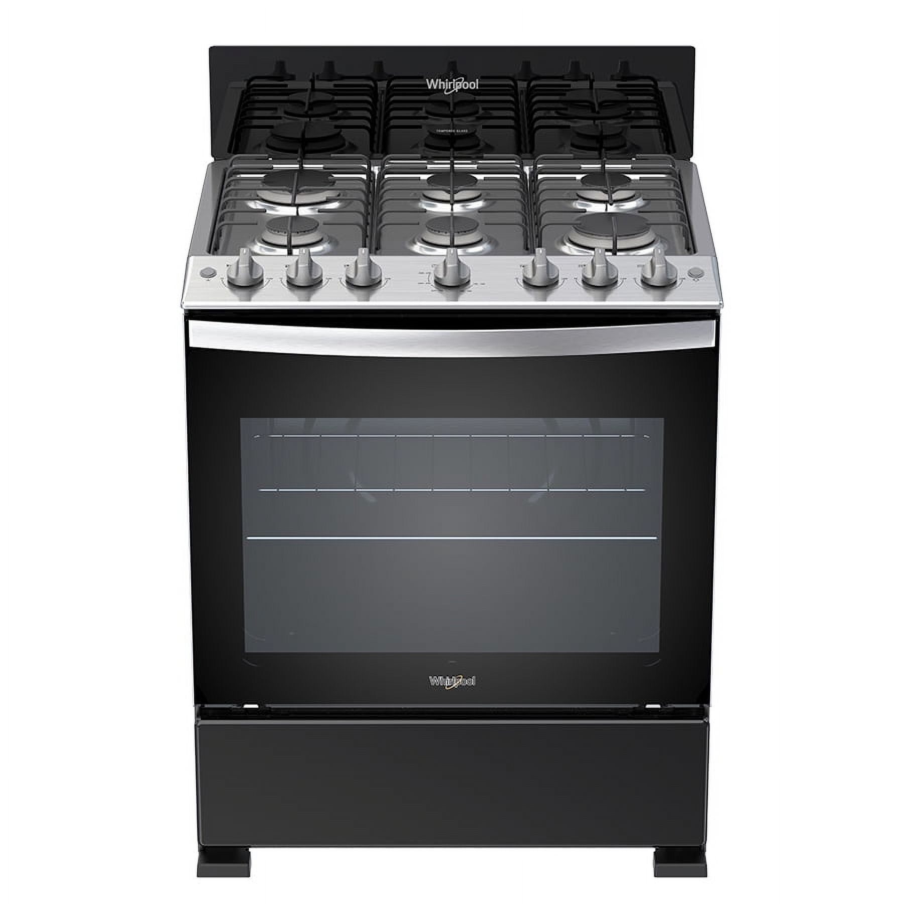 Whirlpool® Brand New LWFR3100B - 30-inch Freestanding Gas Range - Black, with 6 Burners.