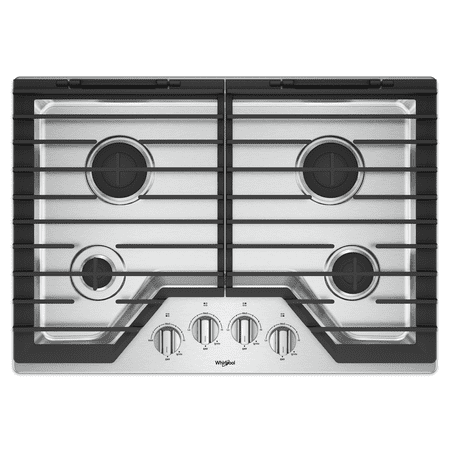 Whirlpool - 30" Gas Cooktop - Stainless Steel