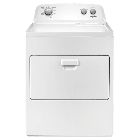 Whirlpool® Brand New WED4850HW 7.0 Cu. ft. Top Load Electric Dryer with Auto Dry™ System. Product Height 43" - Width 29"