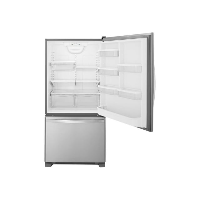 Whirlpool® Brand New WRB322DMBM - 33-inches wide Bottom-Freezer Refrigerator with Spill Guard™ Glass Shelves - 22 Cu. ft