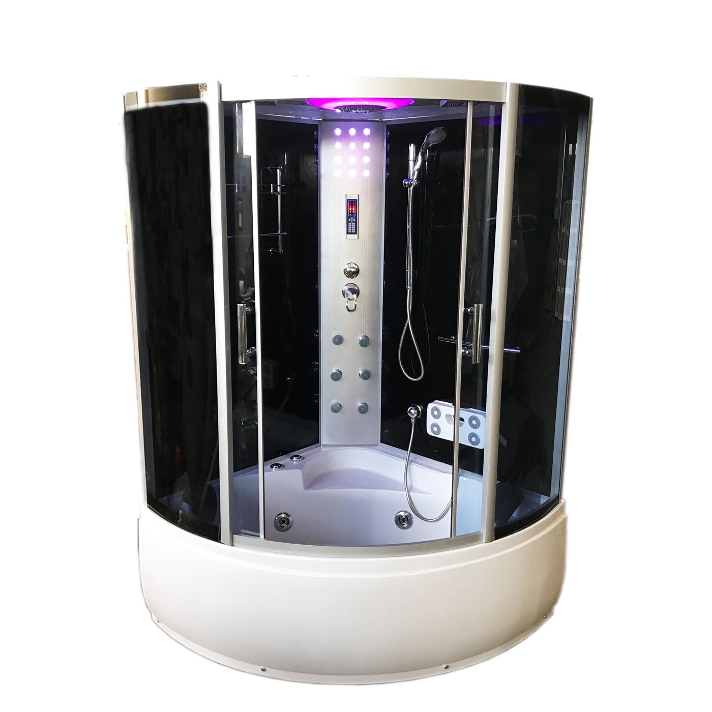 Milan 49'' White Acrylic Corner Whirlpool Bathtub with Digital Control