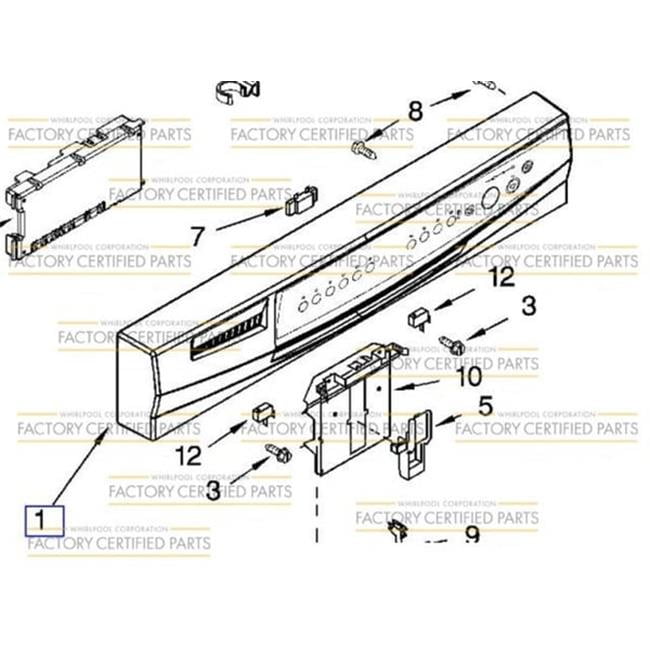 Whirlpool WPLWP3385744 Dishwasher Control Panel