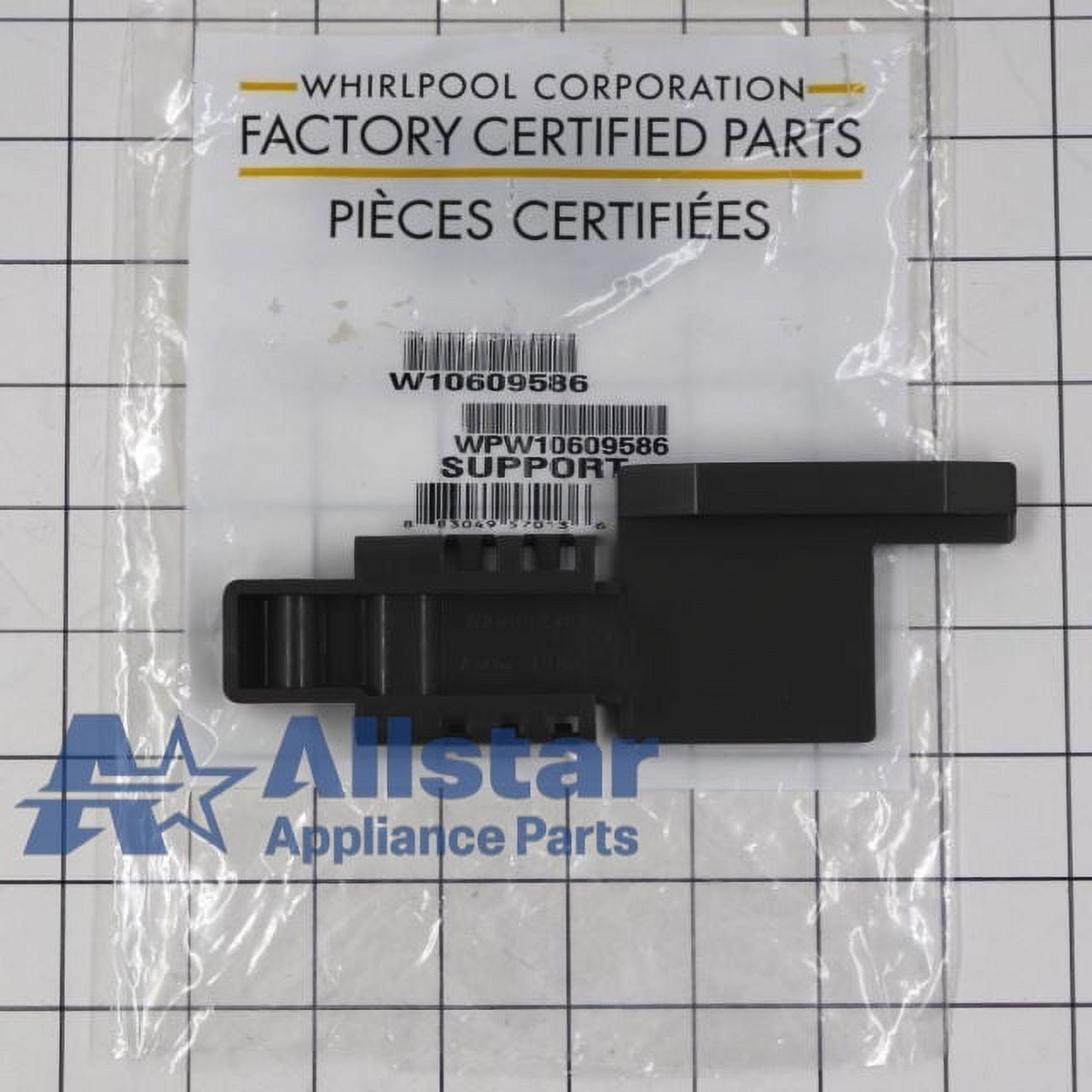 Whirlpool Dishwasher Rack Support WPW10609586