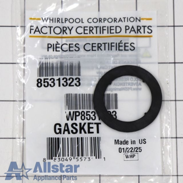 Whirlpool Dishwasher Water Inlet Gasket WP8531323