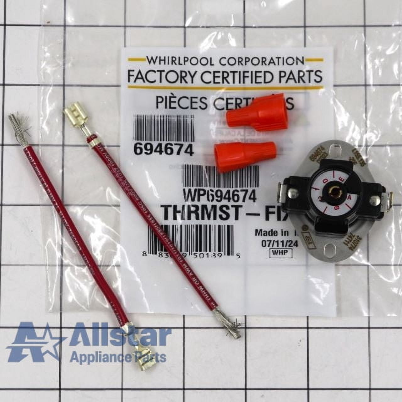 Whirlpool Dryer Cycling Thermostat WP694674
