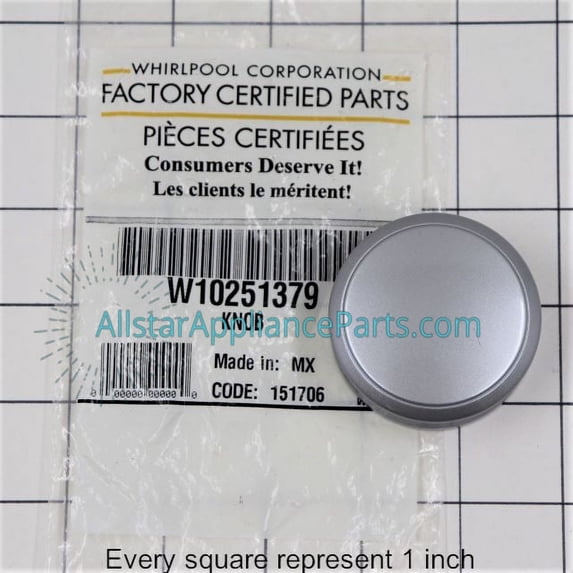 Whirlpool Dryer, Washing Machine Control Knob WPW10251379